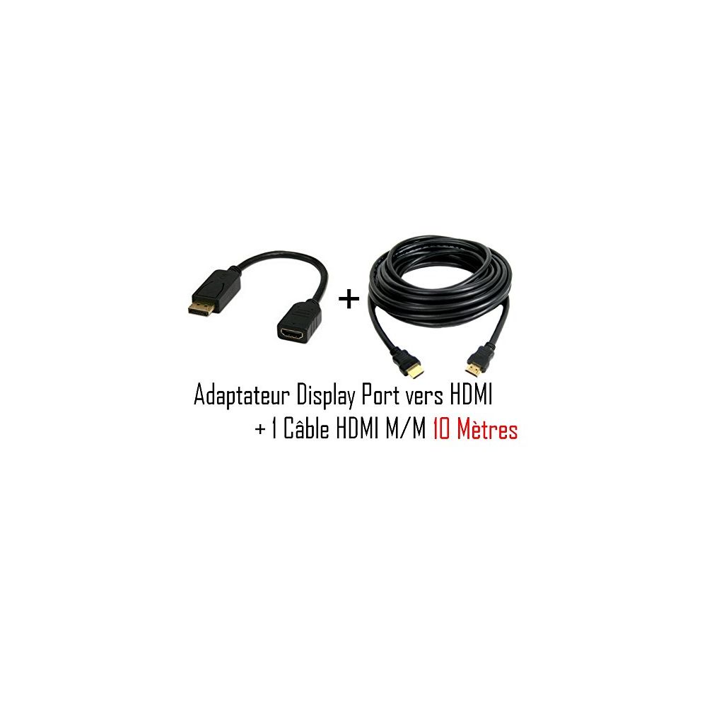 Cabling - CABLING ADAPT. DISPLAY PORT M TO HDMI F PASSIF + câble HDMi 10 mètres - Convertisseur Audio et Vidéo