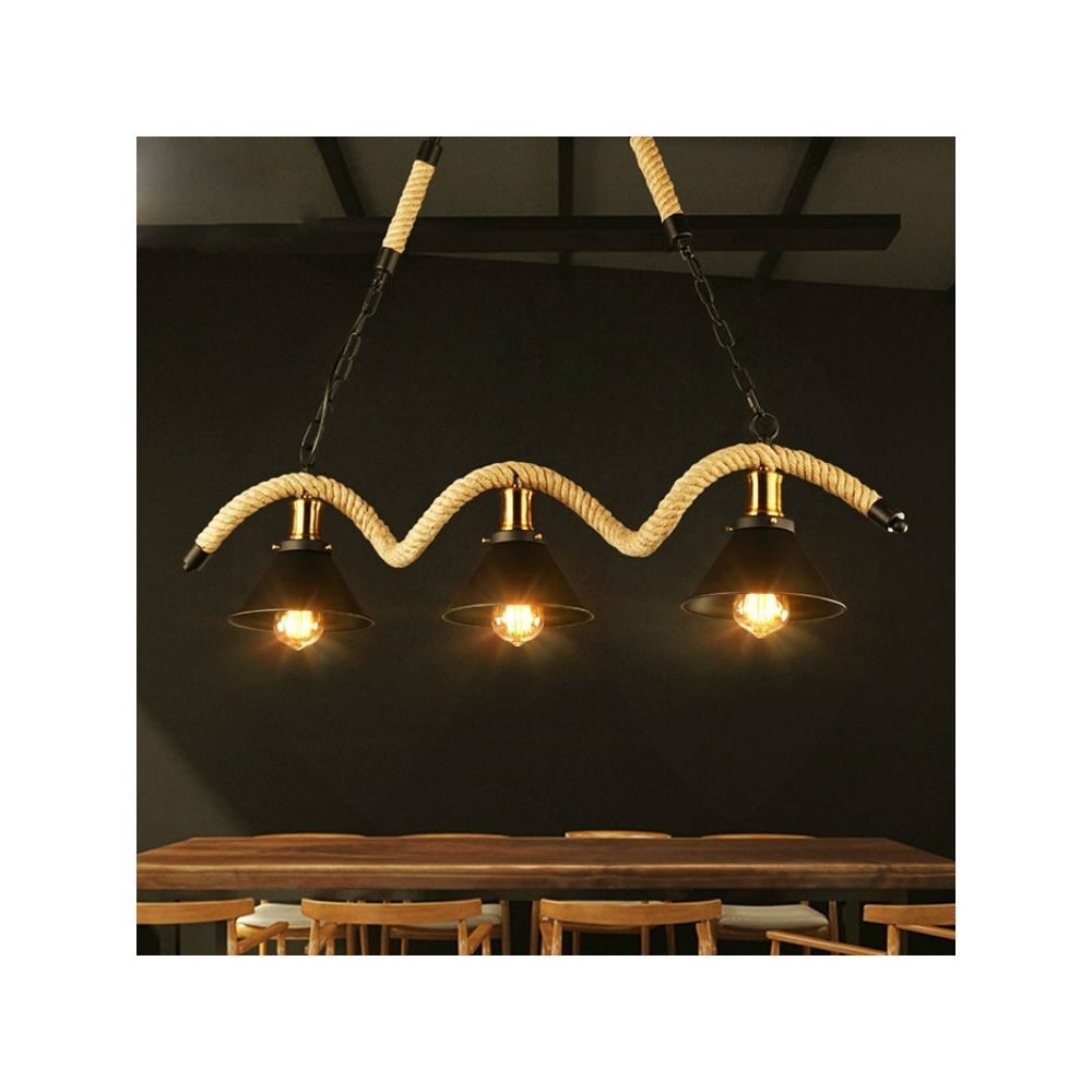 Wewoo - Suspension luminaire Lustre Lampe Suspendue de bar de restaurant de style industriel vintage à 3 têtessource d'alimentation lumière blanche LED5W - Plafonniers