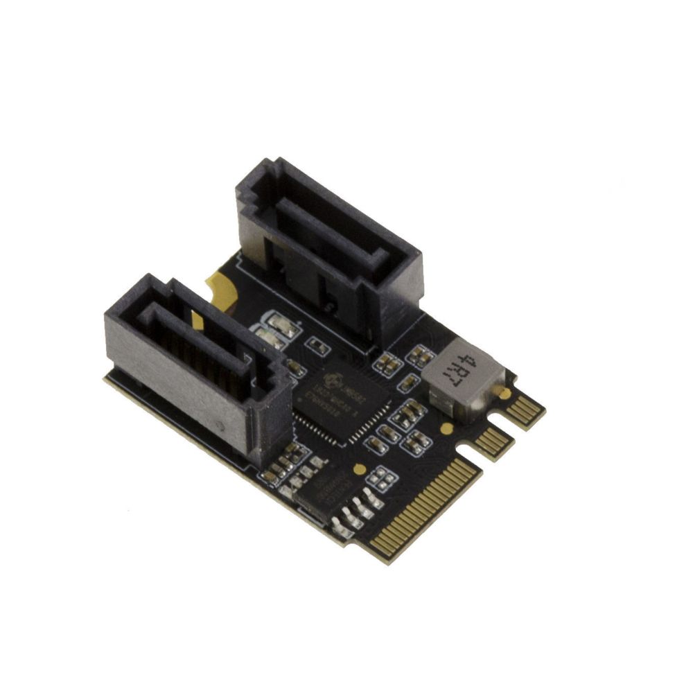 Kalea-Informatique - Carte M2 (M.2 NGFF) E A Key SATA3 6GBps 2 ports - JMB582 PCIe 3.1 2 ports - JMB582 PCIe 3.1 - Carte Contrôleur USB