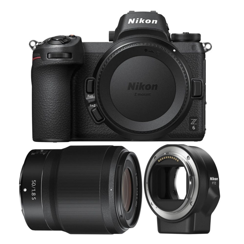 Nikon - NIKON Z6 KIT FTZ Mount Adapter + NIKKOR Z 50mm f/1.8 S - Reflex Grand Public