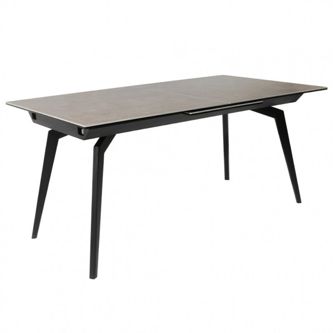 Meubletmoi - Table extensible céramique gris 160/210 cm et métal noir - CAMILIA - Tables à manger