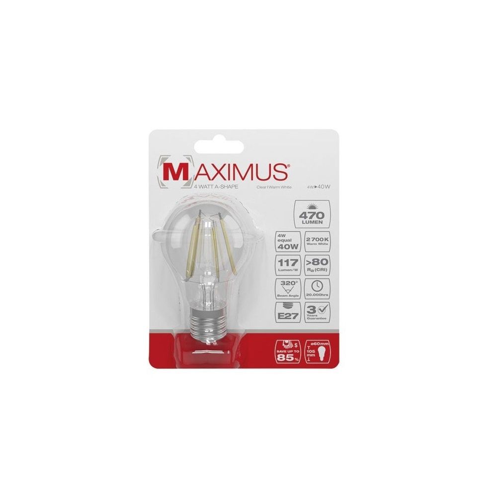 Duracell - Ampoule filament LED - E27 - 4 Watts - Maximus - DURACELL - Ampoules LED