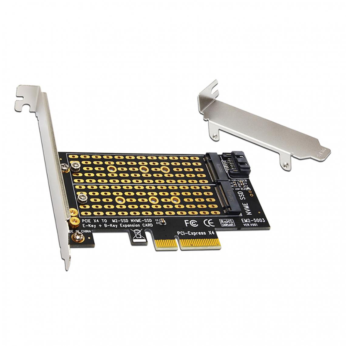 marque generique - Carte Adaptateur SSD M-Key M.2 NVME NGFF Pleine Vitesse Vers PCI-E X4 - Câble antenne