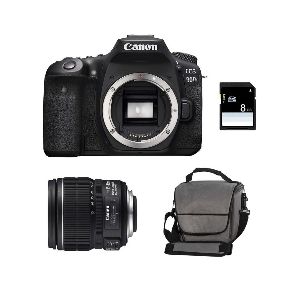 Canon - PACK CANON EOS 90D + 15-85 IS + Sac + SD 8Go - Reflex Grand Public