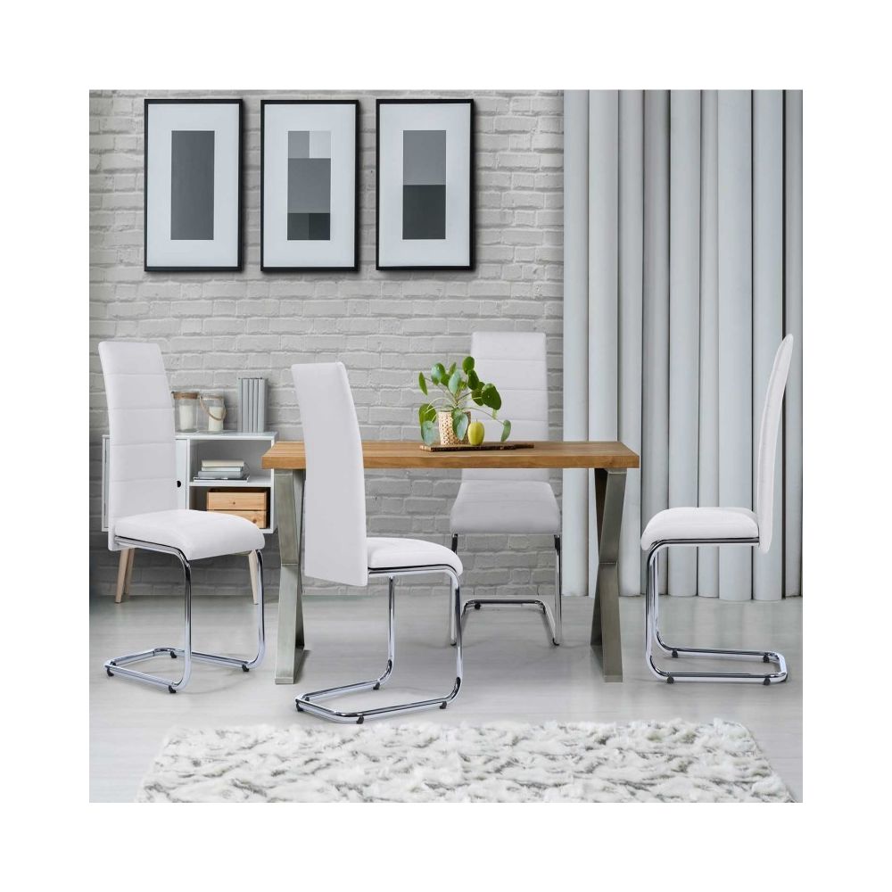 Idmarket - Lot de 4 chaises Mia blanches pour salle à manger - Chaises