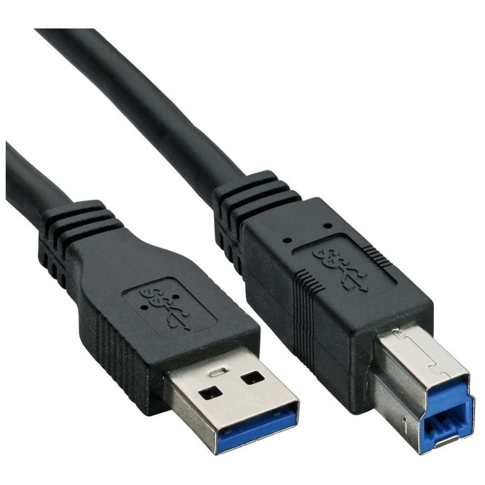 Inline - Câble InLine® USB 3.0 de type A mâle à type B mâle noir 1 m - Câble USB