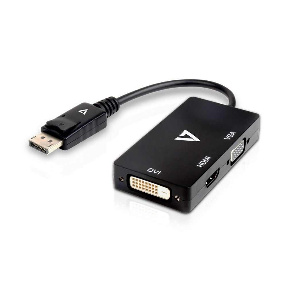 V7 - V7 0.3FT BLACK DP TO VGA M/F 0.1m DisplayPort VGA + HDMI + DVI Noir - Câble Ecran - DVI et VGA