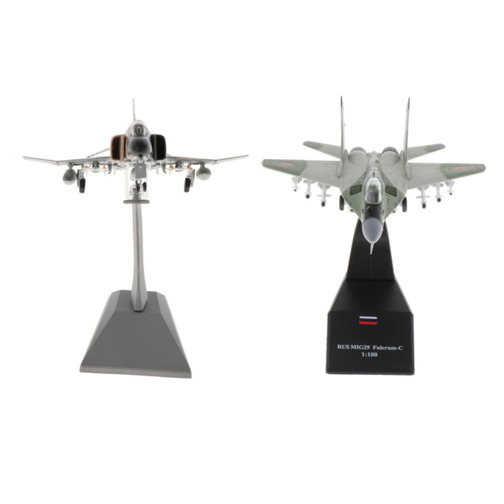 marque generique - 2 Pièces 1: 100 échelle MIG-29 Avion F-4 Combattant En Métal Modèle Avion Décor Cadeaux - Voitures