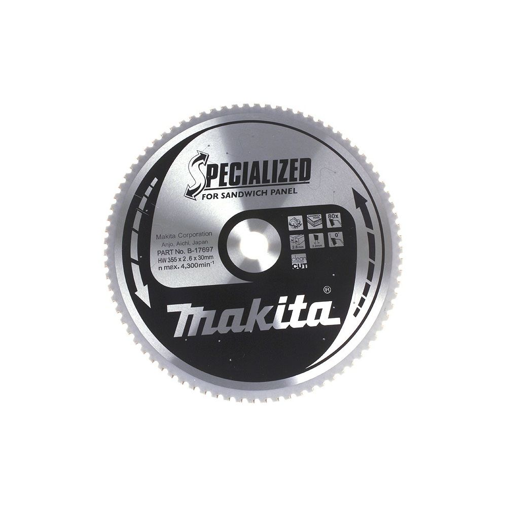 Makita - Makita - Lame TCT spécial panneaux sandwich Ø 355mm 30x80mm - B-17697 - Outils de coupe