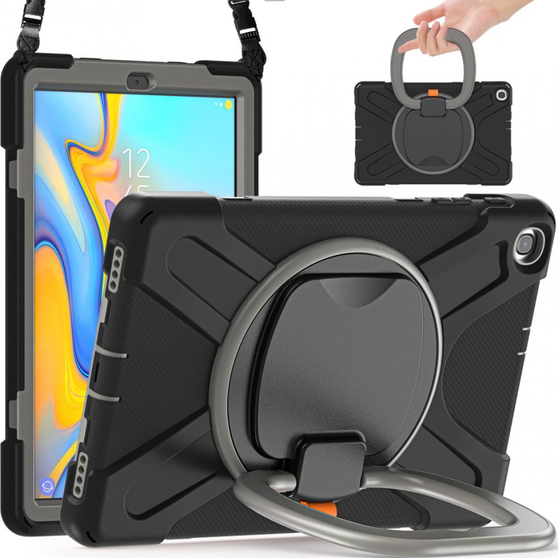 Other - Coque en TPU (Style B) avec béquille pivotante à 360° et bandoulière noir/argent pour votre Samsung Galaxy Tab A 10.1 (2019) - Housse, étui tablette