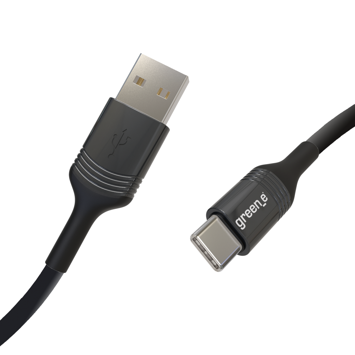 Shot - GREEN E - Cable Ecoconçu USB-C vers USB - 2,50 m - NOIR - Chargeur secteur téléphone