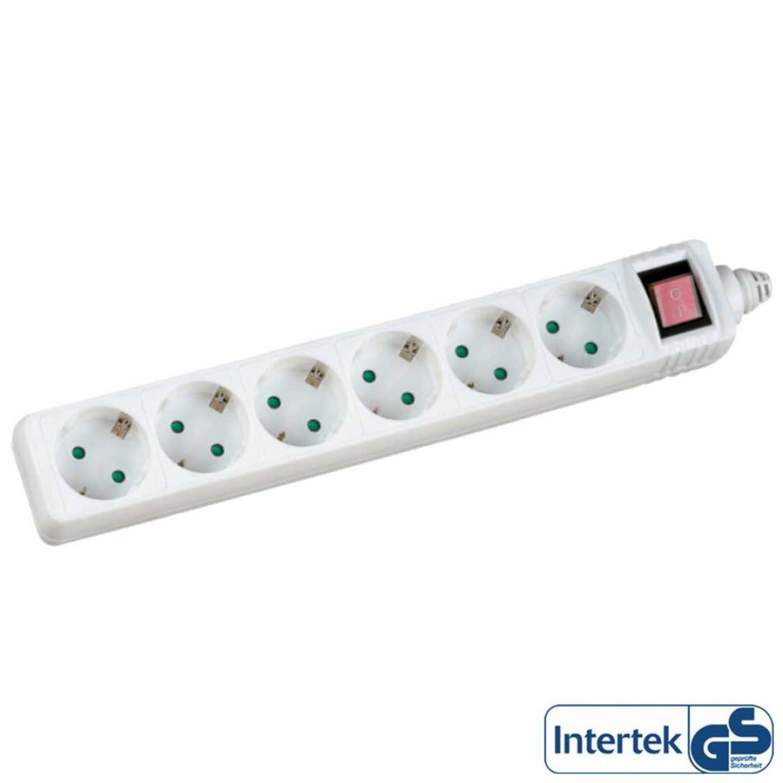 Inline - Bloc d'alimentation InLine® 6 ports 6x de type F allemand avec interrupteur et sécurité enfants blanc 1,5 m - Blocs multiprises
