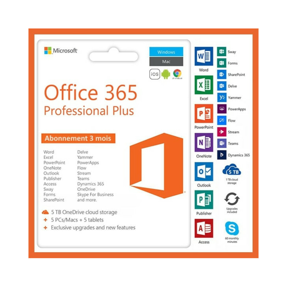 Microsoft - Microsoft Office 365 (PC, Mac, Android, iOS, Chromebook) - Validité 3 mois - A télécharger - Livraison rapide 7/7j - Correcteurs & Traducteurs