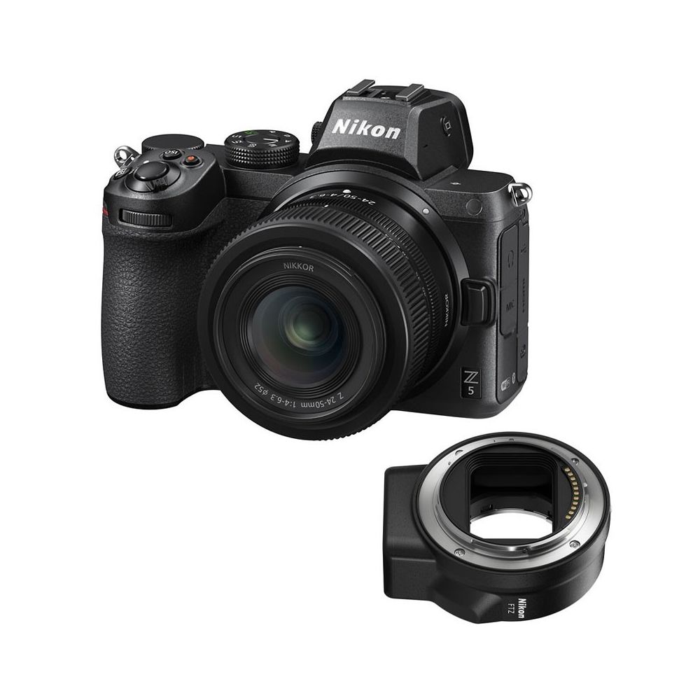 Nikon - NIKON Z 5 + Z 24-50mm f/4-6.3 + FTZ Adaptateur - Appareil Hybride