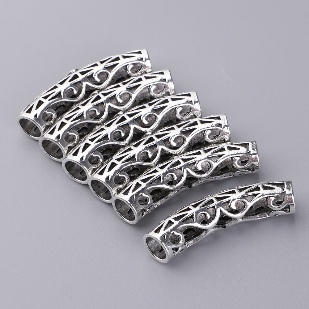 marque generique - 6 pièces en alliage tubes de perles courbes pour bracelet en bois de bricolage Bracelet B 42.5x16mm - Perles