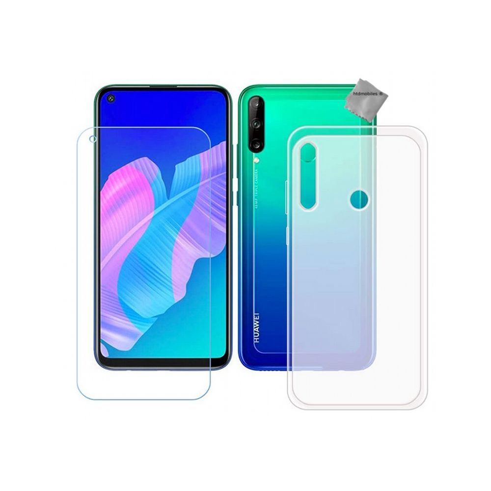 Htdmobiles - Housse etui coque pochette silicone gel fine pour Huawei P40 Lite E / Y7p + film ecran - BLANC TRANSPARENT - Autres accessoires smartphone