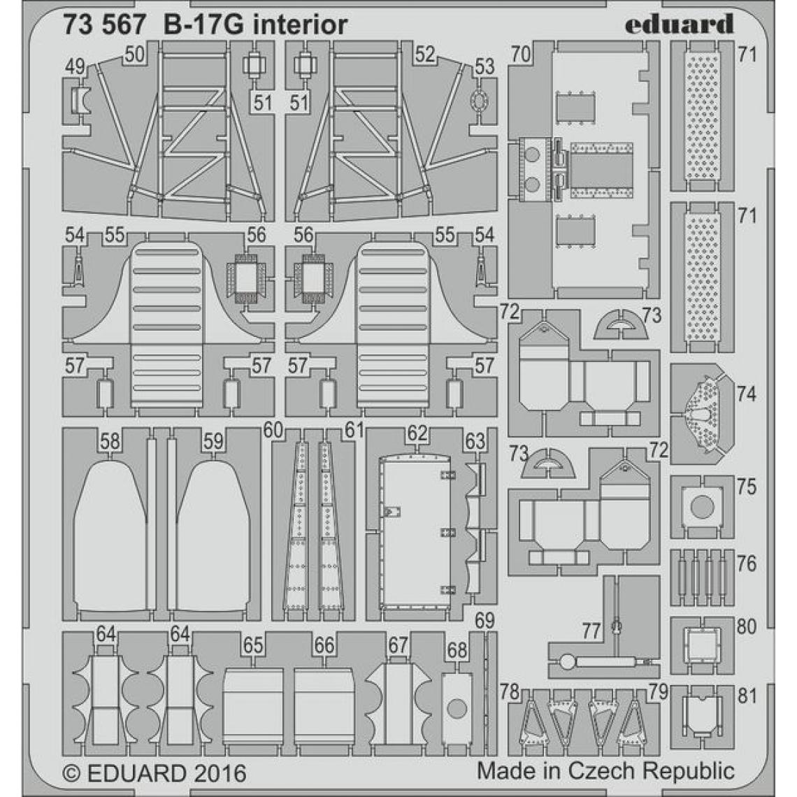 Eduard - B-17G cockpit interior for Airfix - 1:72e - Eduard Accessories - Accessoires et pièces