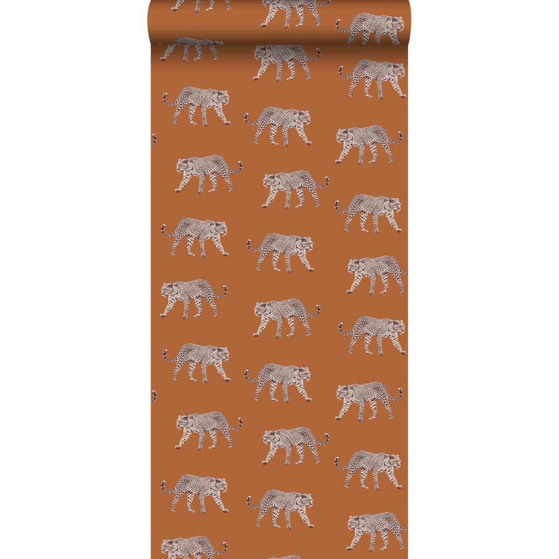 ESTAhome - ESTAhome papier peint léopards orange chaude - 139178 - 0.53 x 10.05 m - Papier peint