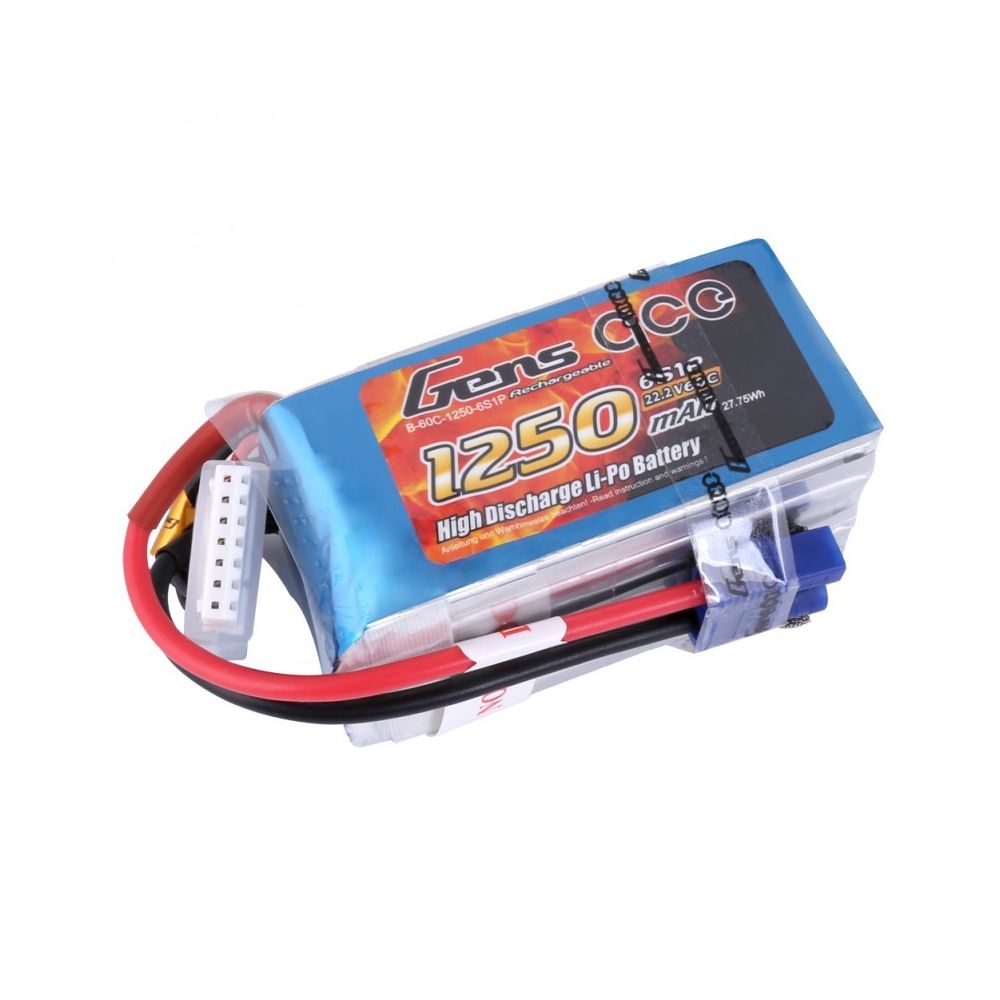 Gens Ace - Gens ace 1250mAh 22.2V 60C 6S1P Lipo Battery Pack - Batteries et chargeurs