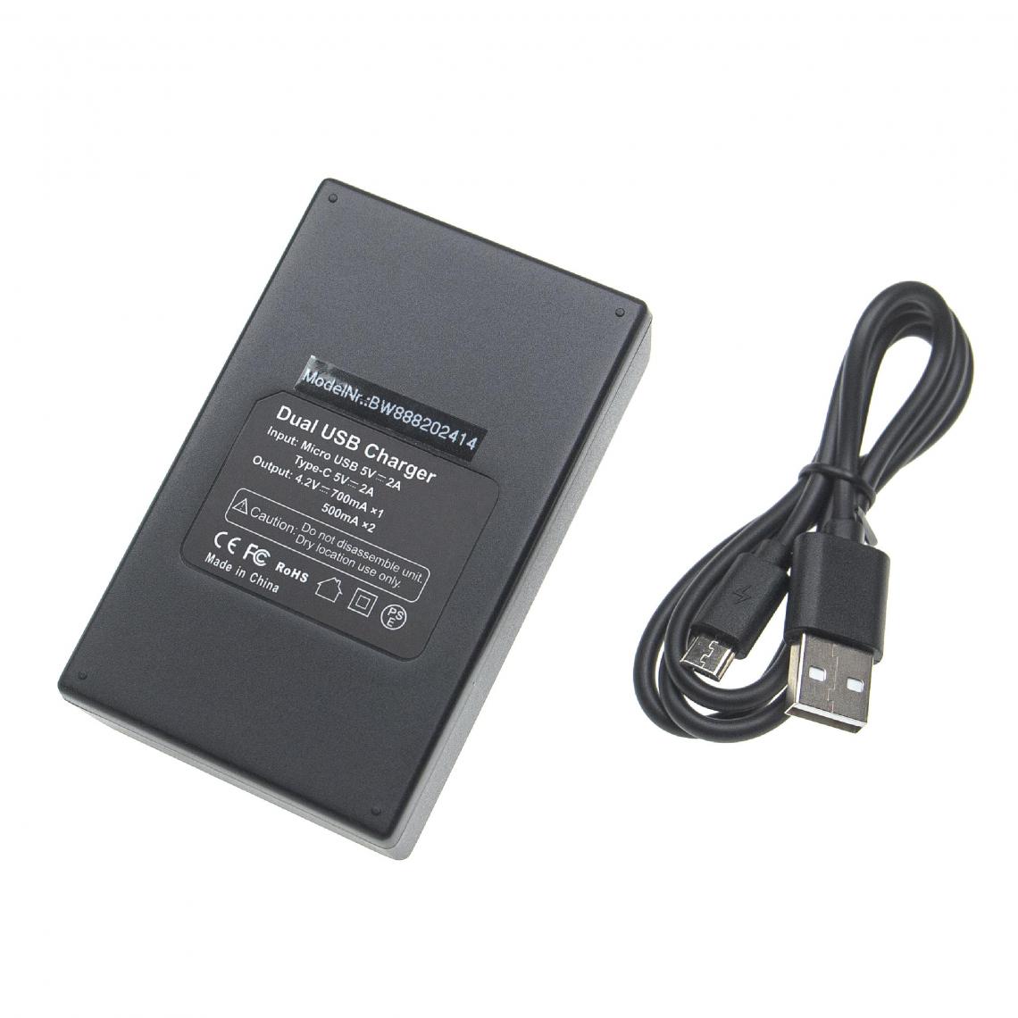 Vhbw - vhbw Chargeur de batterie double USB/micro-USB compatible avec Sony DSC-HX50, DSC-HX50V/B caméra, DSLR, action-cam + câble micro-USB - Batterie Photo & Video
