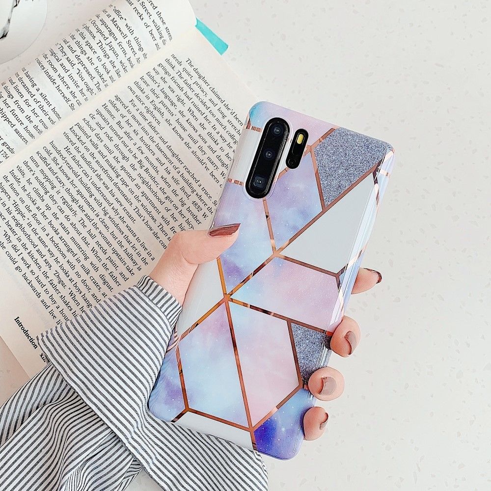 marque generique - Coque en TPU Marbre à couture géométrique IMD style F pour votre Huawei P30 Pro - Coque, étui smartphone