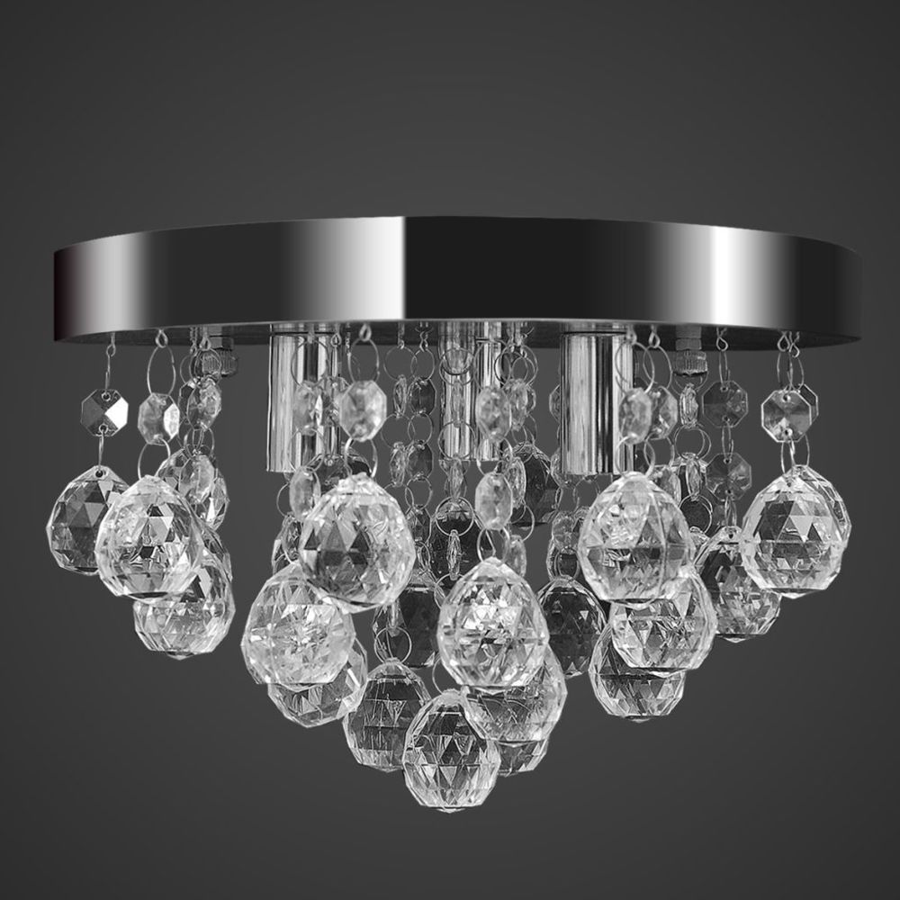 Vidaxl - vidaXL Lustre plafonnier contemporain cristal lampe chromé - Lampes à poser