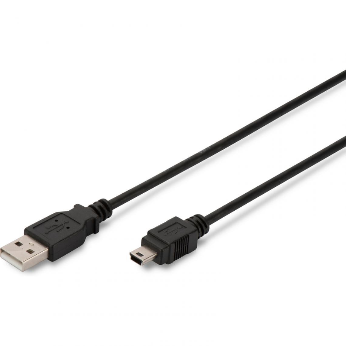 Digitus - DIGITUS mini câble USB 2.0, USB-A - mini USB-B de 5 broches, () - Hub