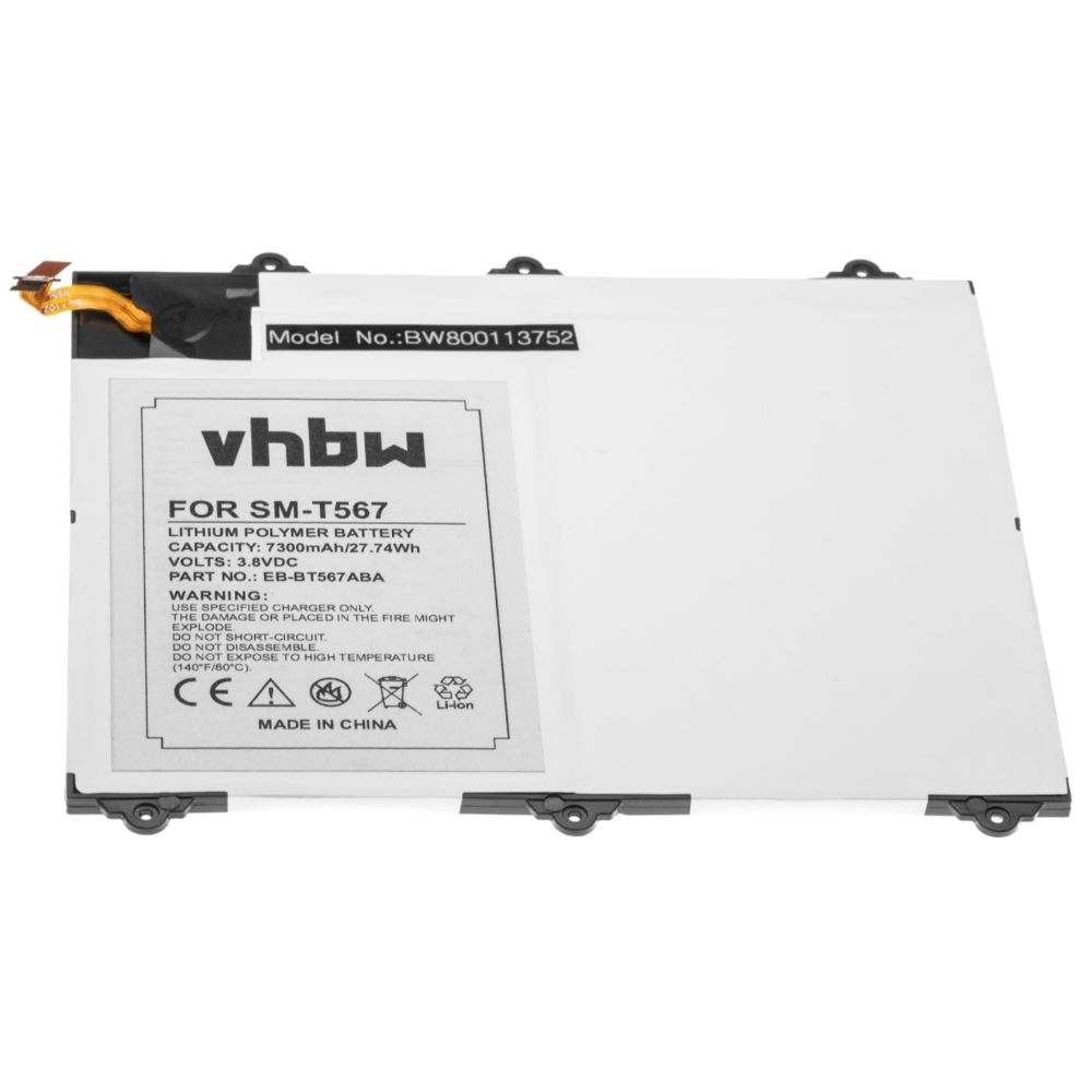 Vhbw - vhbw Li-Polymer Batterie 6000mAh (3.8V) pour tablette, PC Samsung Galaxy Tab E 9.6 LTE, SM-T560NU, SM-T567, SM-T567V comme EB-BT567ABA. - Batterie PC Portable