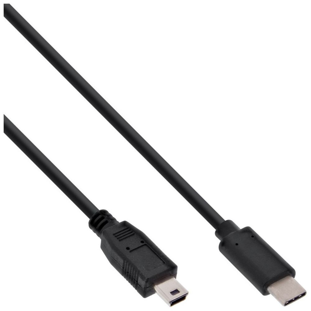 Inline - Câble USB 2.0 InLine®, type C mâle à Mini-B mâle (5 broches), noir, 3 m - Câble USB