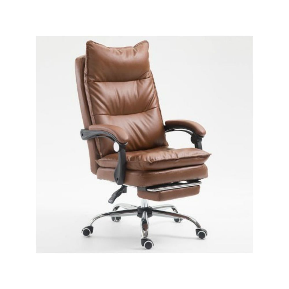 Wewoo - Fauteuil de jeu ergonomique en cuir synthétique avec pieds acier pour chaise de Office E-sports ambre - Chaises