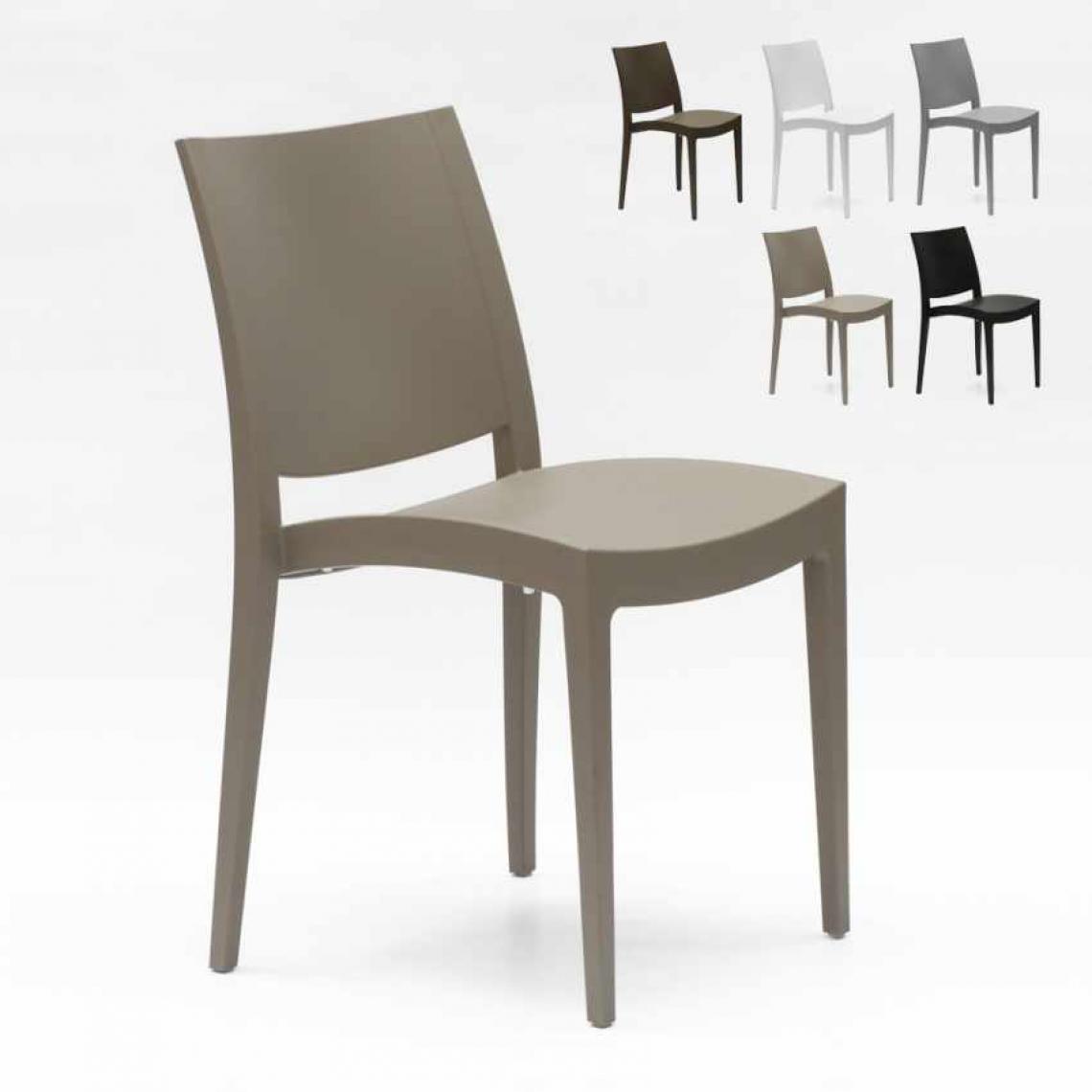 Grand Soleil - Chaise en polypropylène pour salle à manger bar et restaurant Grand Soleil Trieste, Couleur: Beige - Chaises