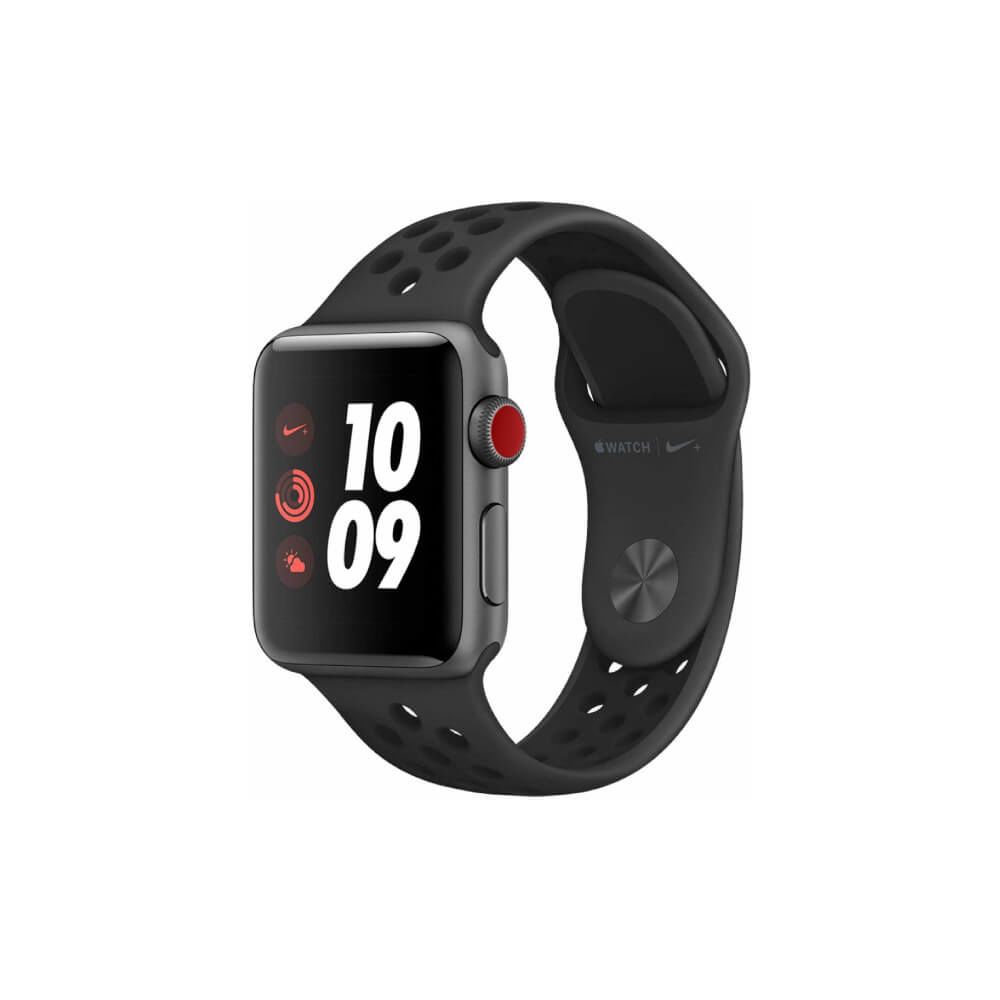 Apple - Apple Watch Series 5 Nike GPS + Celular, boîtier 44mm Aluminium Gris spatial et bracelet sportif anthracite/noir MX3F2TY/A - Apple Watch