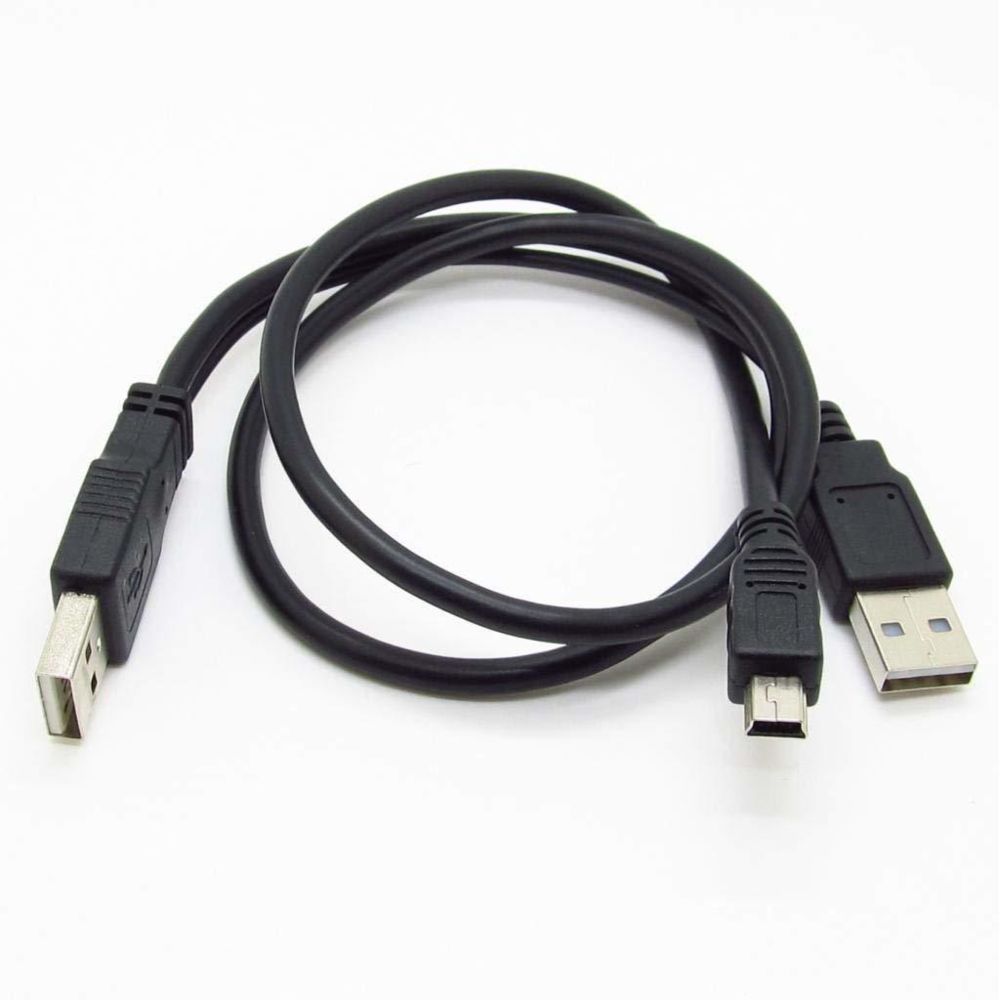 Ineck - INECK® Câble en Y USB pour disque dur externe Double USB Type A / Mini USB 5 pins Type B 1m - Câble USB