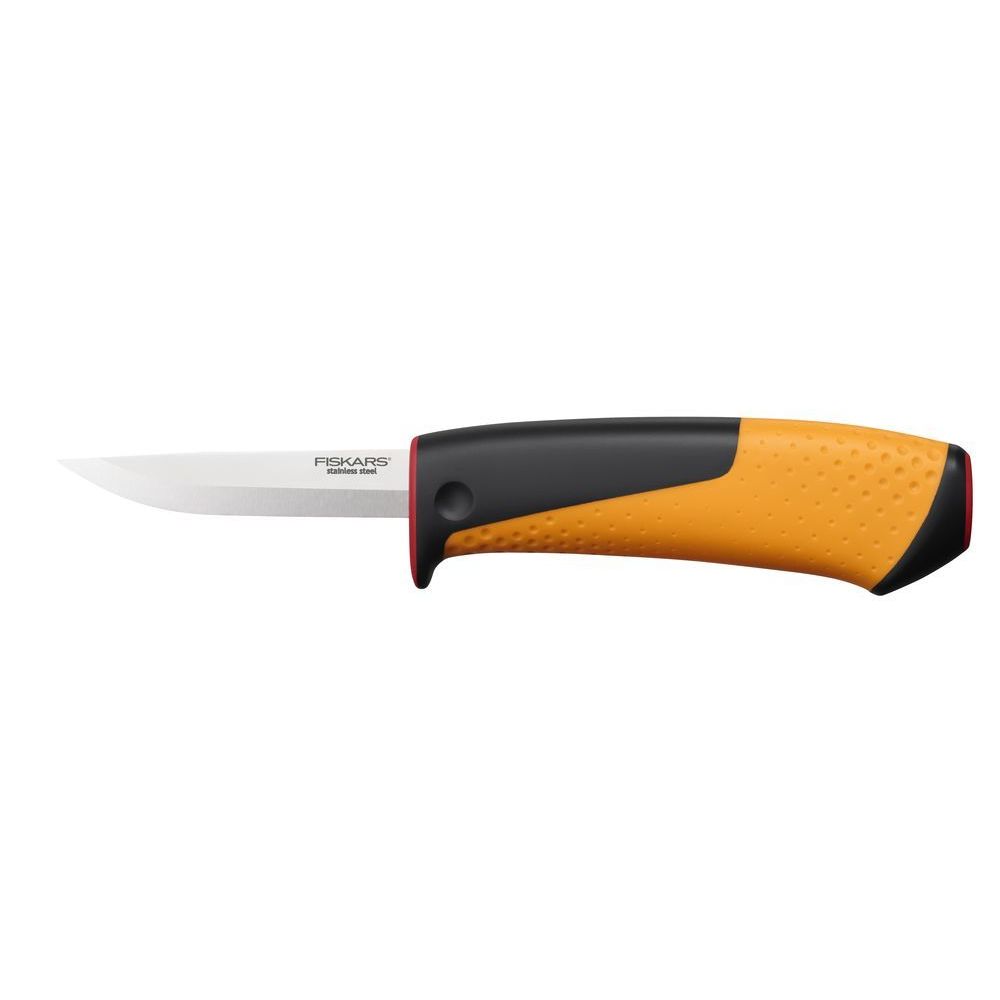 Fiskars - Couteau d'artisan Fourreau - avec aiguiseur intégré - surface de frappe - Outils de coupe