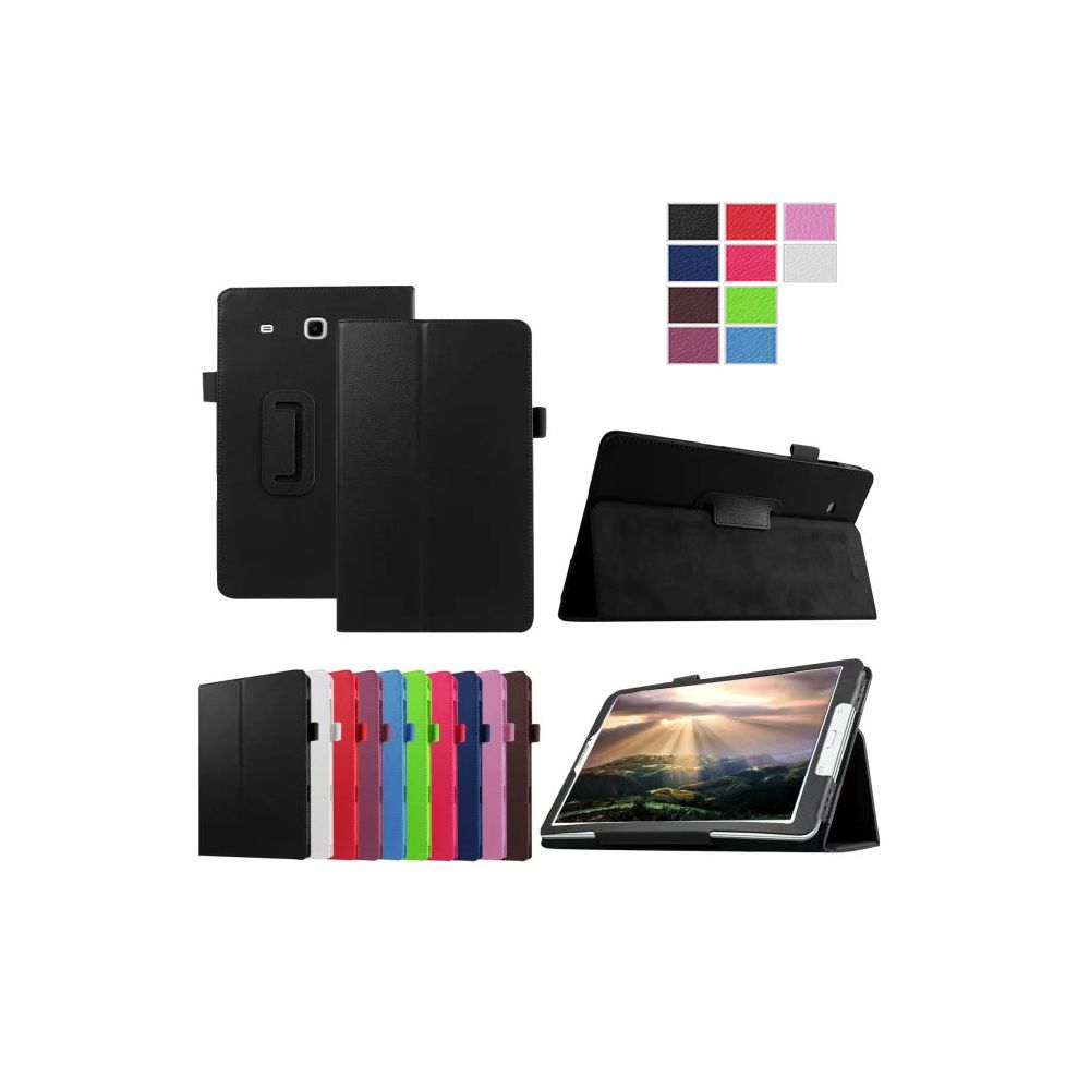 Xeptio - Samsung Galaxy Tab E 9.6 pouces Style Cuir noir avec Stand - Etui coque de protection tablette - Sacoche, Housse et Sac à dos pour ordinateur portable