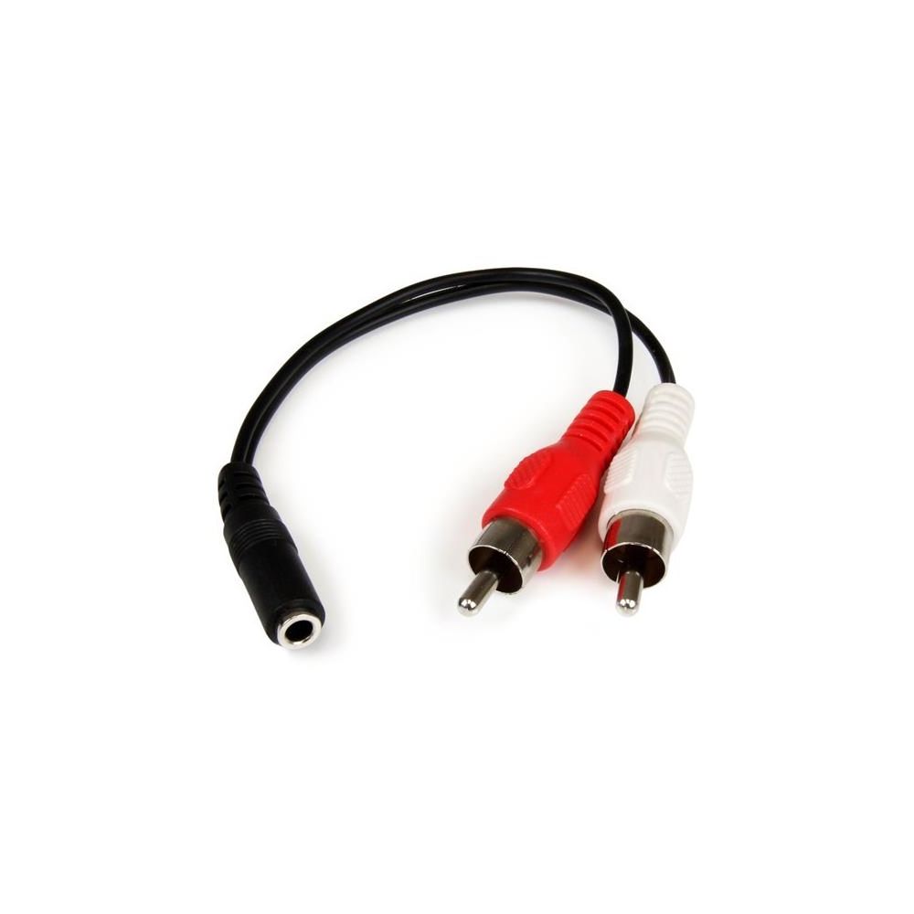 Startech - Câble en Y Mini-Jack 3,5mm vers 2x RCA de 15 cm - Adaptateur audio Mini-Jack (F) vers 2x Cinch (M) - Câble antenne