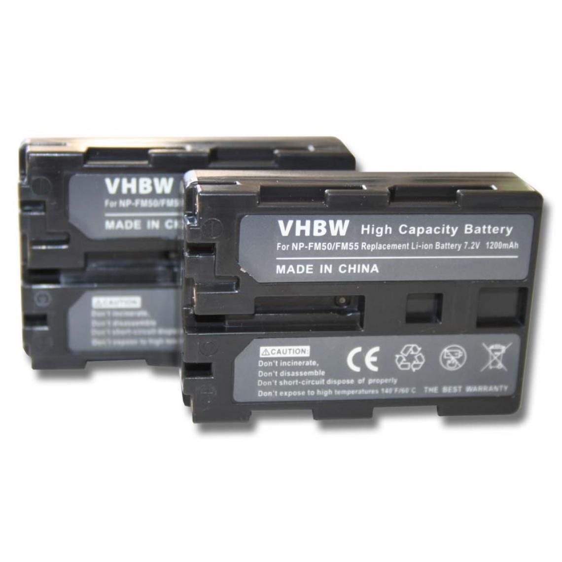 Vhbw - vhbw 2x Batteries compatible avec Sony DSC-F Serie DSC-F707, DSC-F717, DSC-F828 caméra vidéo caméscope (1400mAh, 7,4V, Li-ion) - Batterie Photo & Video