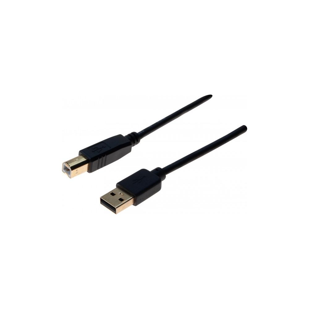 Abi Diffusion - Cordon USB 2.0 type A / B avec ferrites noir - 2,0 m - Câble USB
