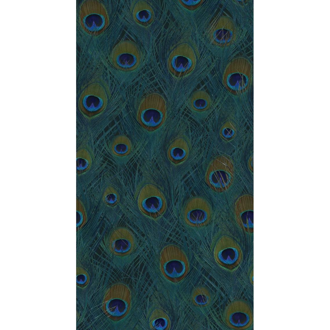Origin - Origin papier peint panoramique plumes de paon bleu canard - 357245 - 1.5 x 2.79 m - Papier peint