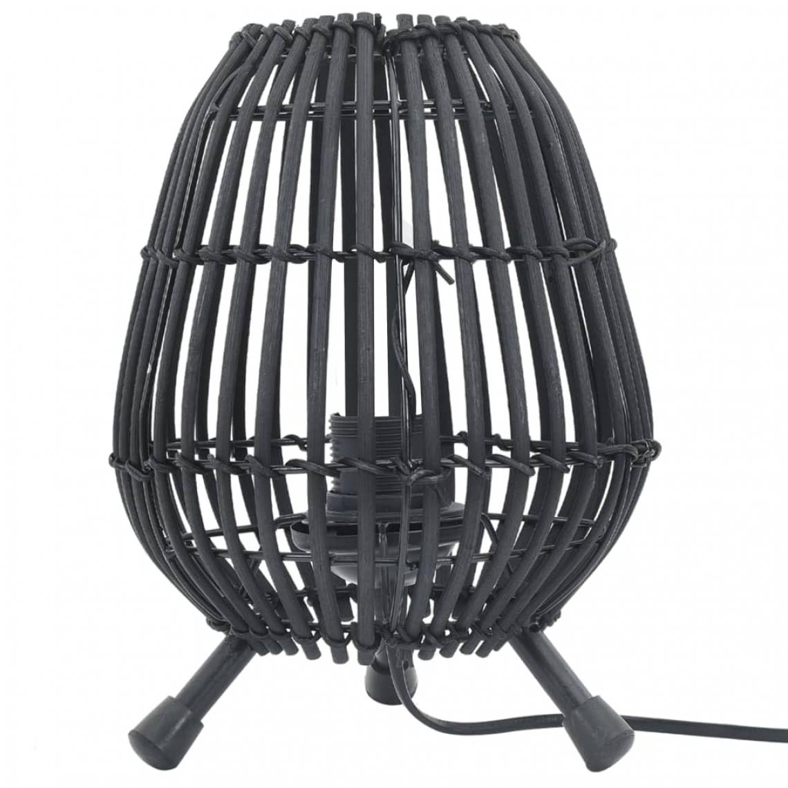 Chunhelife - Lampe sur pied de table Saule Noir 60 W 20x27 cm E 27 - Lampes à poser