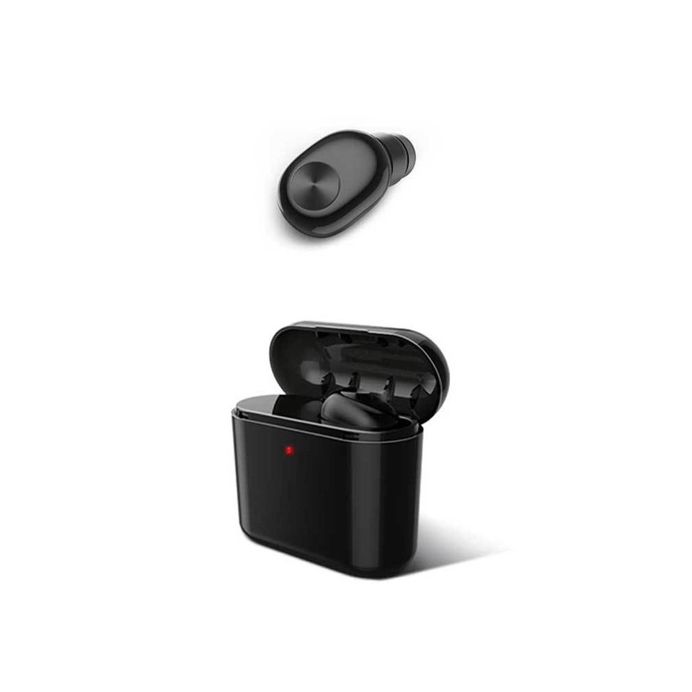 E-Thinker - Seule Oreillette Bluetooth Ecouteurs Intra-Auriculaires avec Etui de Charge 700mAh Noir - Casque