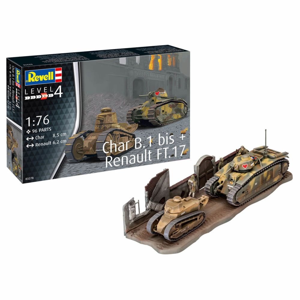 Revell - Maquette char : B.1 bis & Renault FT.17 - Chars