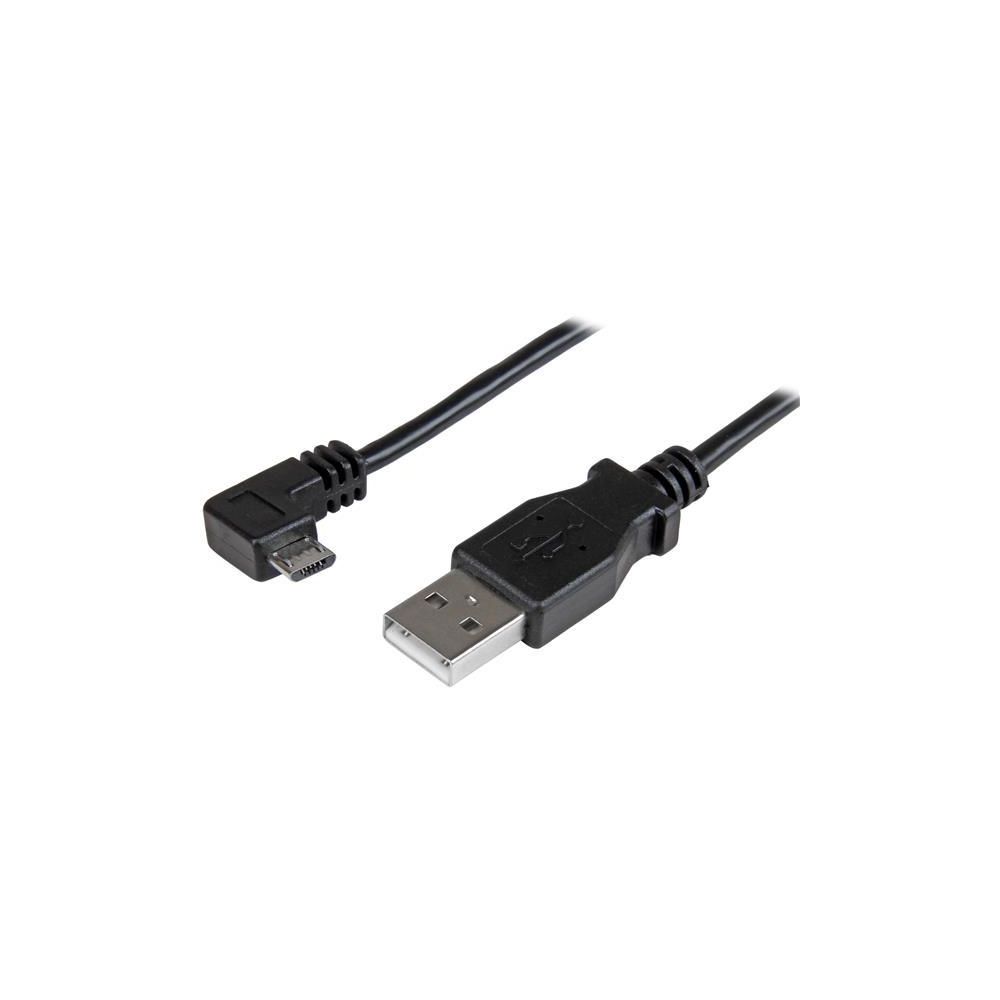 Startech - Câble de charge et synchronisation Micro USB de 2 m - USB-A vers Micro-B à angle droit - M/M - 0,25 mm² - Câble USB