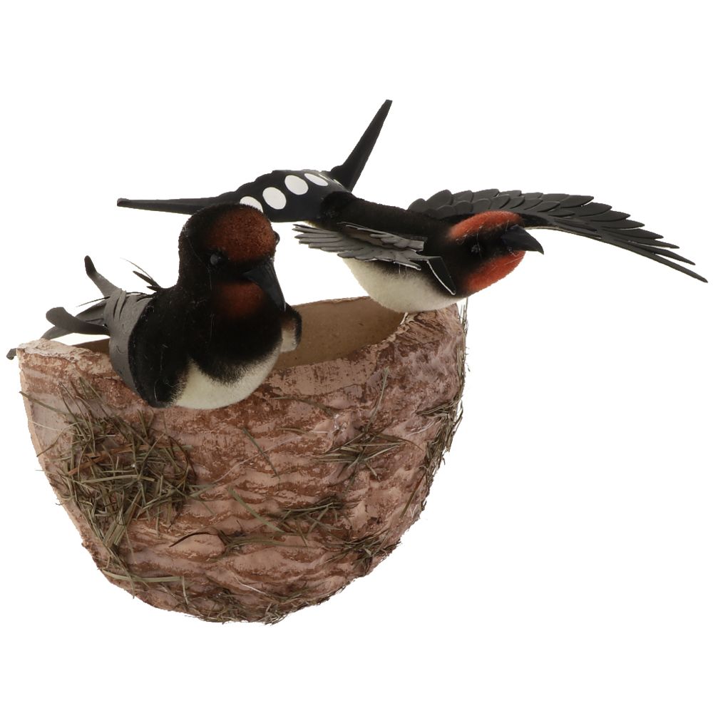 marque generique - simulation paille artificielle plume mousse oiseaux dans le nid b: famille des oiseaux - Petite déco d'exterieur