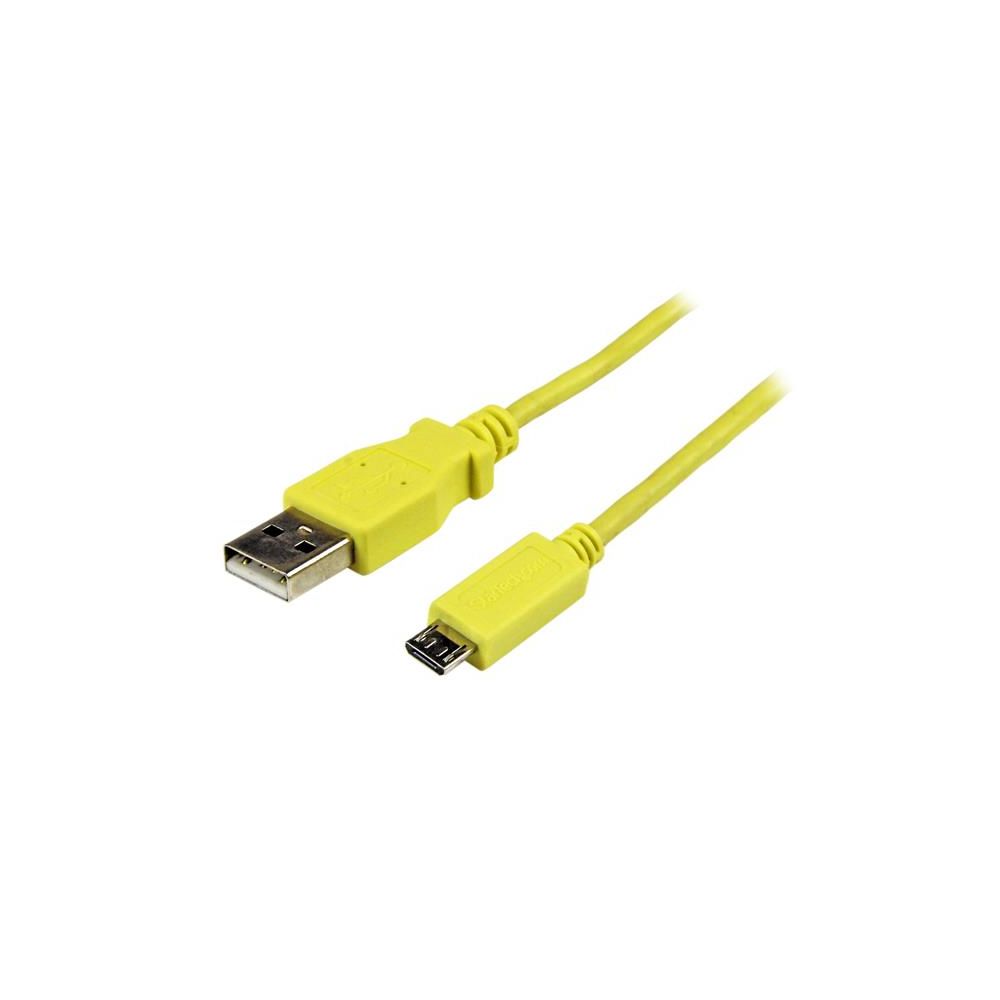 Startech - StarTech.com Câble de charge /synchronisation mobile USB A vers Micro B slim de 1 m pour smartphone et tablette - M/M - Jaune - Câble USB