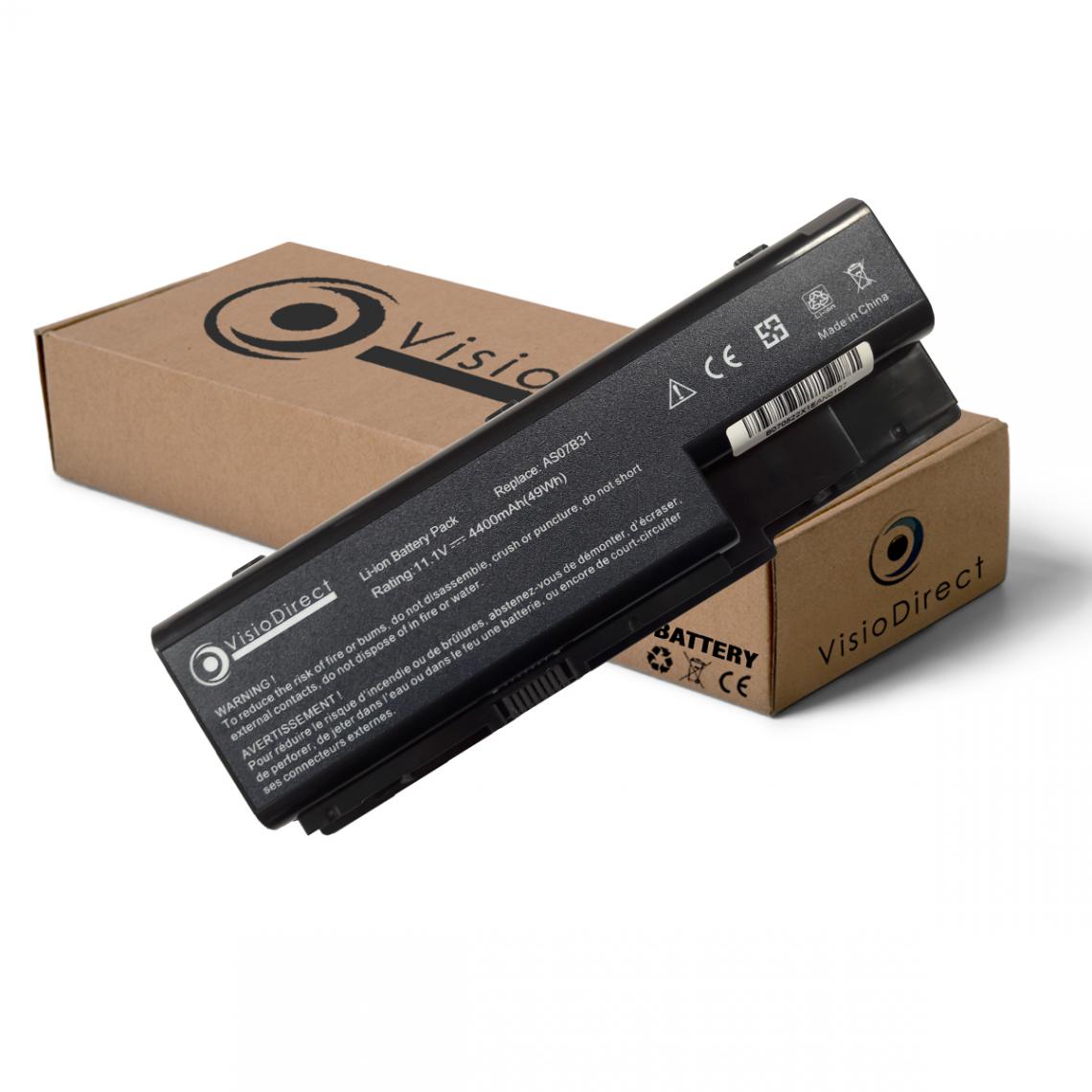 Visiodirect - Batterie compatible avec EMACHINEs E510 E-510 E520 E-520 G420 G-420 G520 G-520 G720 4400mAh 11.1V - Batterie PC Portable