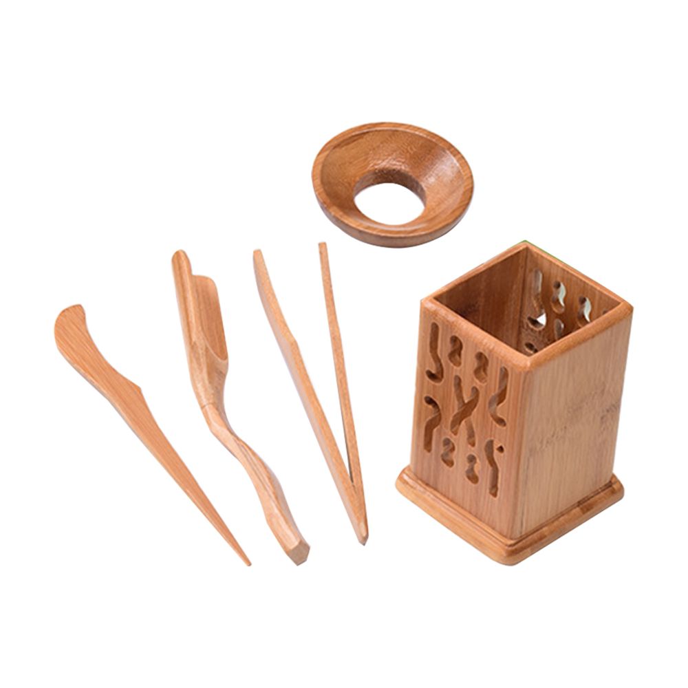 marque generique - Ensemble de thé en bambou Outils de service de thé classiques de Gongfu Petite soucoupe en bois naturel B - Kitchenette