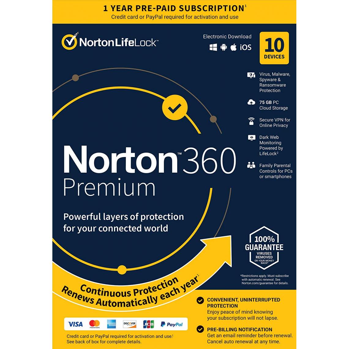 Symantec Norton - Norton 360 Premium 2022 | 10 Devices | - Suite de Sécurité