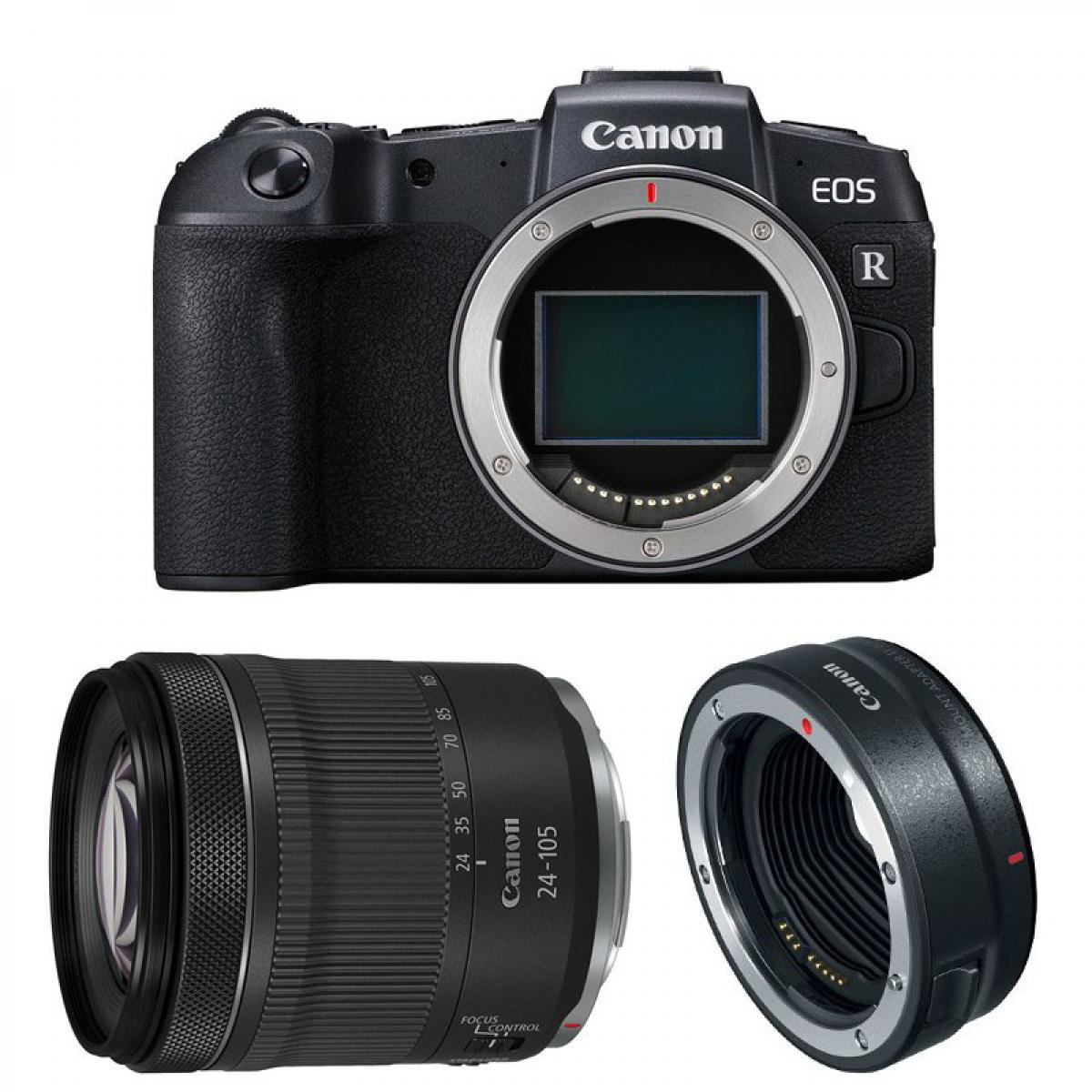 Canon - PACK CANON EOS RP + RF 24-105mm f/4-7.1 IS STM + bague EF-EOS R - Appareil Hybride