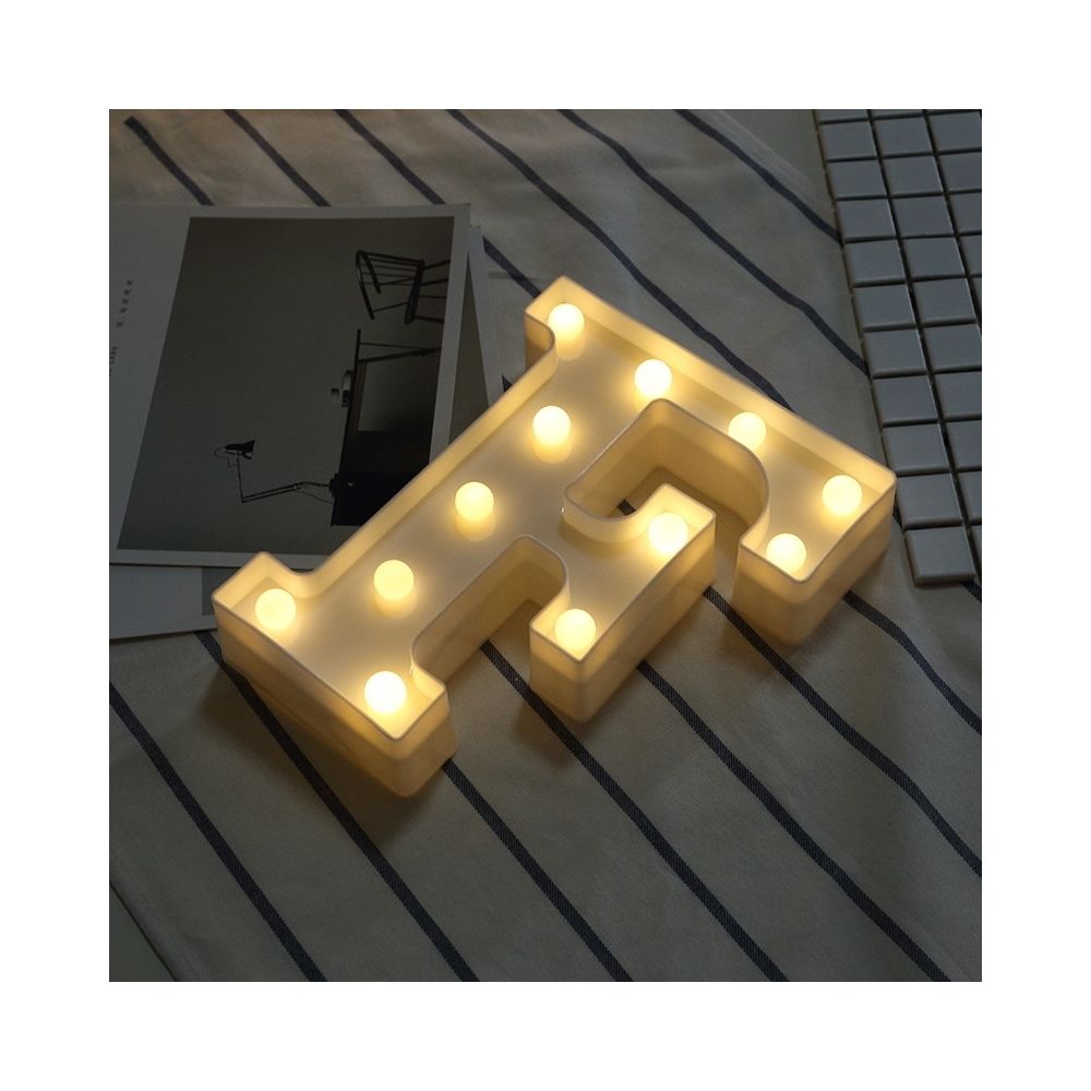 Wewoo - Guirlande Lumière anglaise décorative de lettre d'alphabet de la F de l'alphabet, batterie sèche - Guirlandes lumineuses